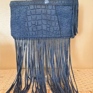 Blue Fringe Women's Clutch